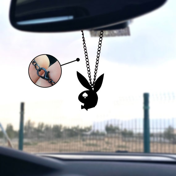 Black Playboy Bunny Car Mirror Charm Playboy Bunny Ornament Playboy Ace of Spades Etsy
