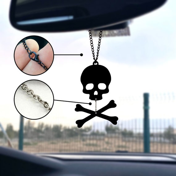 Bone Skull Car Charm, Skull Car Decor, Skull Car Ornament 