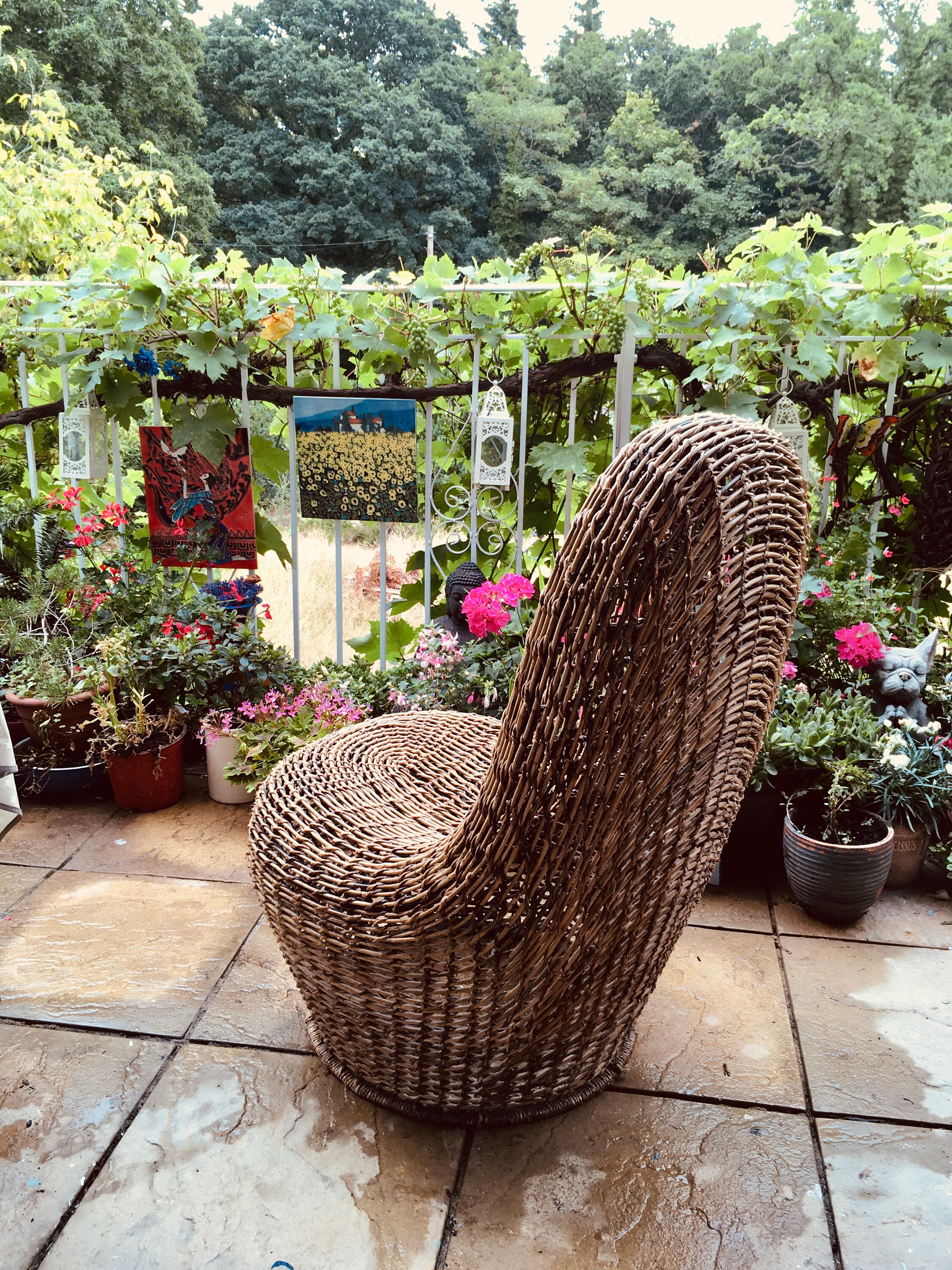 Vintage 70s Wicker/steel Egg Chairs (2) - Etsy