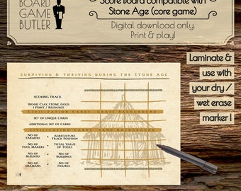 Upgrade for Stone Age board game: Printable Score Pads