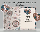 2023 best digital planner + Bonus Free recipe planner . Ipad planner, goodnotes planner