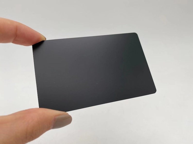 Metall NFC-Visitenkarten aus Edelstahl, Personalisierbar, Digitale Visitenkarte Schwarz
