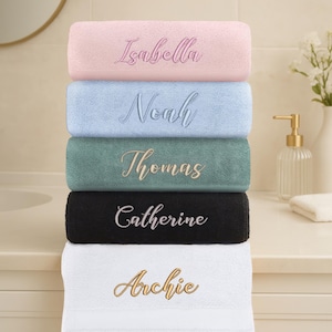 Personalised Egyptian Cotton 600gsm Towels - Custom Embroidery, Super Soft, Highly Absorbent Luxury Quality Towels, Stunning Colours
