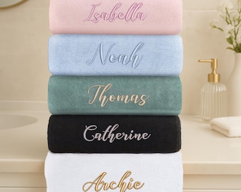 Personalised Egyptian Cotton 600gsm Towels - Custom Embroidery, Super Soft, Highly Absorbent Luxury Quality Towels, Stunning Colours