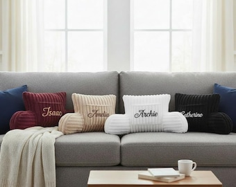 Personalised Custom Cuddle Cushion Cosy Reading Chair Back Support With Arms Supersoft Ribbed Pillow Faux Fur Back Support