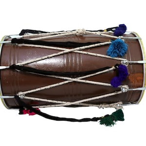 Dhol en fer fait main, sac rembourré, fouets, bandoulière en nylon, punjabi bhangra dhol, instruments indiens, livraison gratuite (fabriqué en Inde)