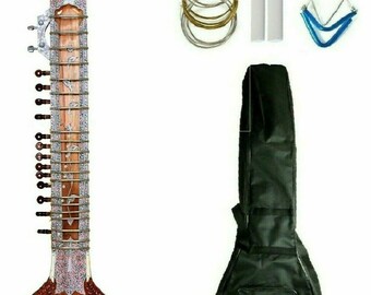 Instrument Electric Travel Sitar With Bag, String Set, Chalk, Mizrab Indian Instrument Electric Sitar Tun Woood indian sitar