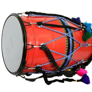 Bhangra Dhol en fer fait main, instruments indiens, sac rembourré, fouets, bandoulière en nylon, livraison gratuite (fabriqué en Inde)