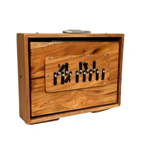 Shruti Box Premium Pure Teak Wood Shruti Box with wooden keys C3 to C4 tuned 440Hz and 432Hz Sur Pete 15x10x3 Inch with Bag