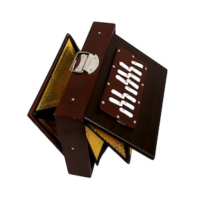 Brown ColorShruti Box with wooden keys C3 to C4 tuned 440Hz and 432Hz Sur Pete 15x10x3 Inch with Bag Yog And Meditation Free Shipping