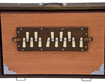 Shruti Box Pure Teak wood Sur Peti With form Bag, Natural Color, Musical Instrument Tuned 440Hz and 432Hz (Made in INDIA)