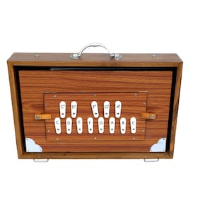 Shruti Box with wooden keys C3 to C4 tuned 440Hz and 432Hz Sur Pete 15x10x3 Inch with Bag Sur peti Chanting Mantra Box