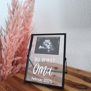 Schwangerschaft verkünden mit Bilderrahmen für das eigene Ultraschallbild / Foto Neugeborenes
