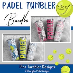 Padel 20oz Skinny Tumbler Sublimationsdesign PNG, Padel Sport Tumbler Wrap, Padel Tumbler PNG, 20oz Skinny Tumble PNG, Instant Download