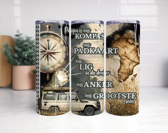 Afrikaanse pappa gobelet skinny Sublimation Design PNG, gobelet afrikaans, afrikaans vadersdag sud-africain PNG, gobelet fête des pères 20 oz