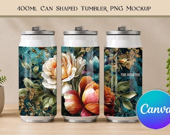 Can Shaped Tumbler Mockup PNG | 400ml Sublimation Canva Mockup | Transparent Product Mockup | Digital Download