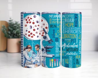 Laboratory Technician / Technologist / assistant Skinny Tumbler Sublimation Design , Medical lab, Clinpath, Lab week, Med tech tumbler 20oz