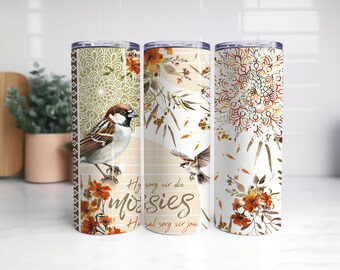 Afrikaans Christelike Tumbler 20oz | Bybelverse vir Elke Seisoen | Wees Sterk & Hou Moed | Geskenk vir Vroue