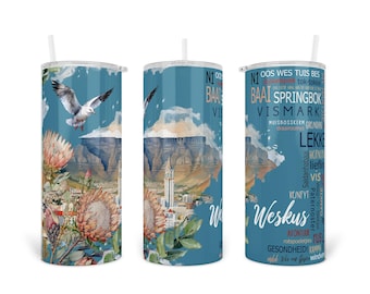 Weskus Afrikaans sudafricano 15oz Skinny Tumbler Diseño de sublimación PNG, Afrikaans 15oz Tumbler, Afrikaans sudafricano PNG, Weskus PNG