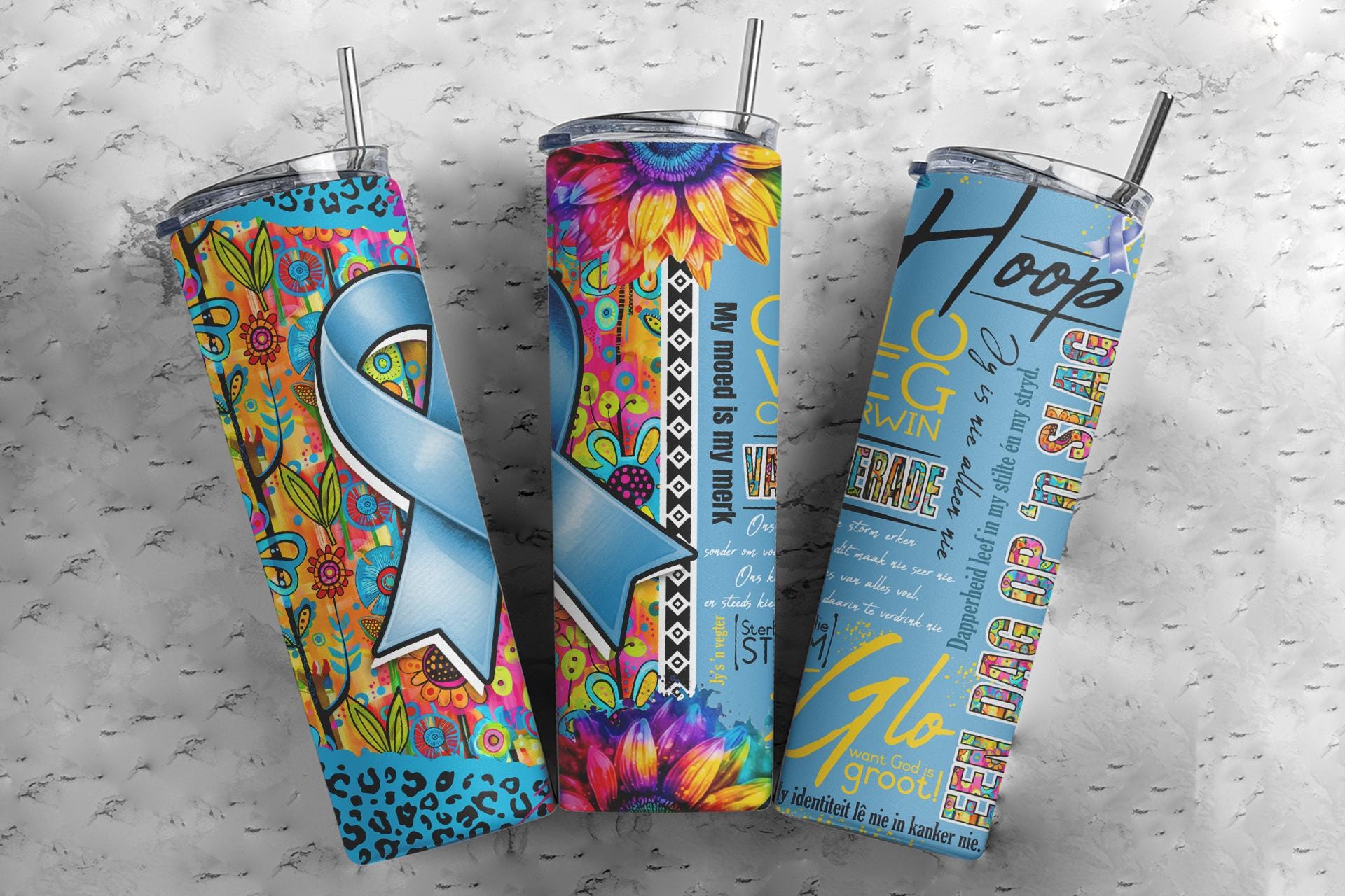 Kanker Design Afrikaans Cancer Motivation Tumbler Designs – 20oz Sublimation PNG ...