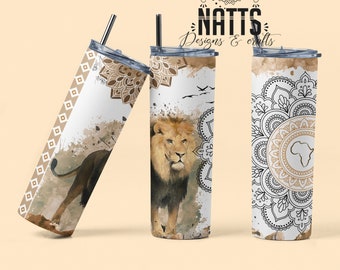 Lion Skinny Tumbler Sublimation Design PNG, African Lion Sublimation Tumbler Wrap, Lion  Tumbler PNG, 20oz Skinny Tumbler Design PNG