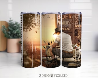 Afrikaanse Boer 20oz Skinny Tumbler PNG | Khaki Sunset Word Collage | Boer 2 options Sublimation Design | Farm Tumbler Wrap