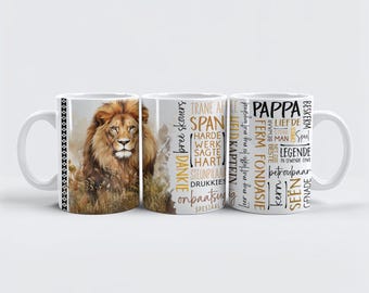Afrikaanse Pappa 11 oz Mug en céramique Design PNG, Mug afrikaans pour papa, Afrique du Sud Afrikaans Vadersdag PNG, tasse à café fête des pères 11 oz