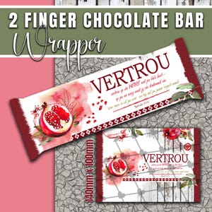 Vertrou op die Here, Granaat tema Sjokolade Omslag - Spreuke 3 Vers 5 design - 2-Bar Wrapper PNG, 2 Finger Schokoladentafel Wrapper