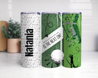 Golf Tumbler Sublimationsdesign PNG, Golf Tumbler Sublimation Wrap, Golf Tumbler PNG, fügen Sie Ihren eigenen Namen / Text hinzu, 20 Unze Skinny Tumble PNG