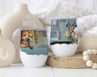 South African Afrikaans Wine Tumbler Wrap PNG, 12oz Wine Tumbler Wrap