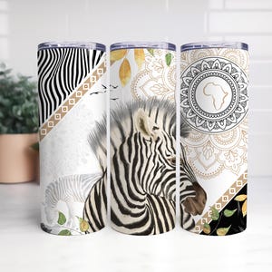 Zebra Mandala Skinny Tumbler Sublimation Design PNG, Zebra Tumbler Wrap, Zebra Tumbler PNG, 20oz Skinny Tumbler Design PNG, Instant Download