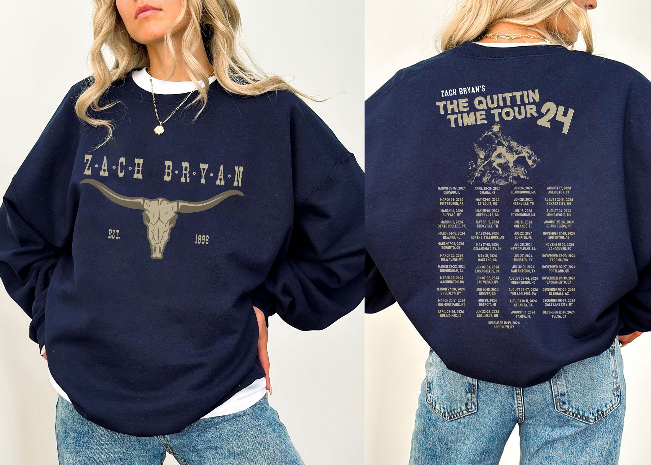Vintage Zach Bryan The Quittin Time Tour 2024 Sweatshirt