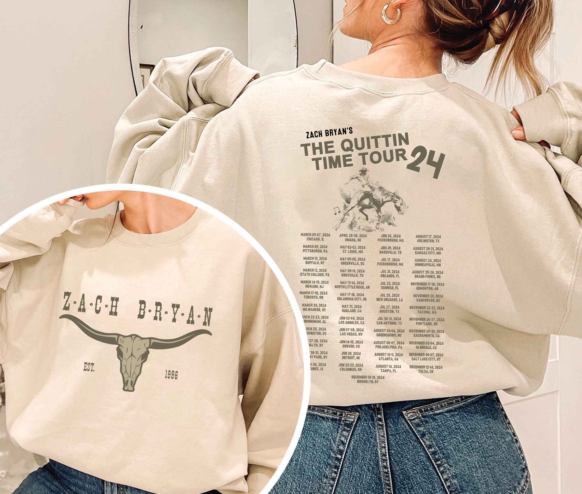 Vintage Zach Bryan The Quittin Time Tour 2024 Sweatshirt