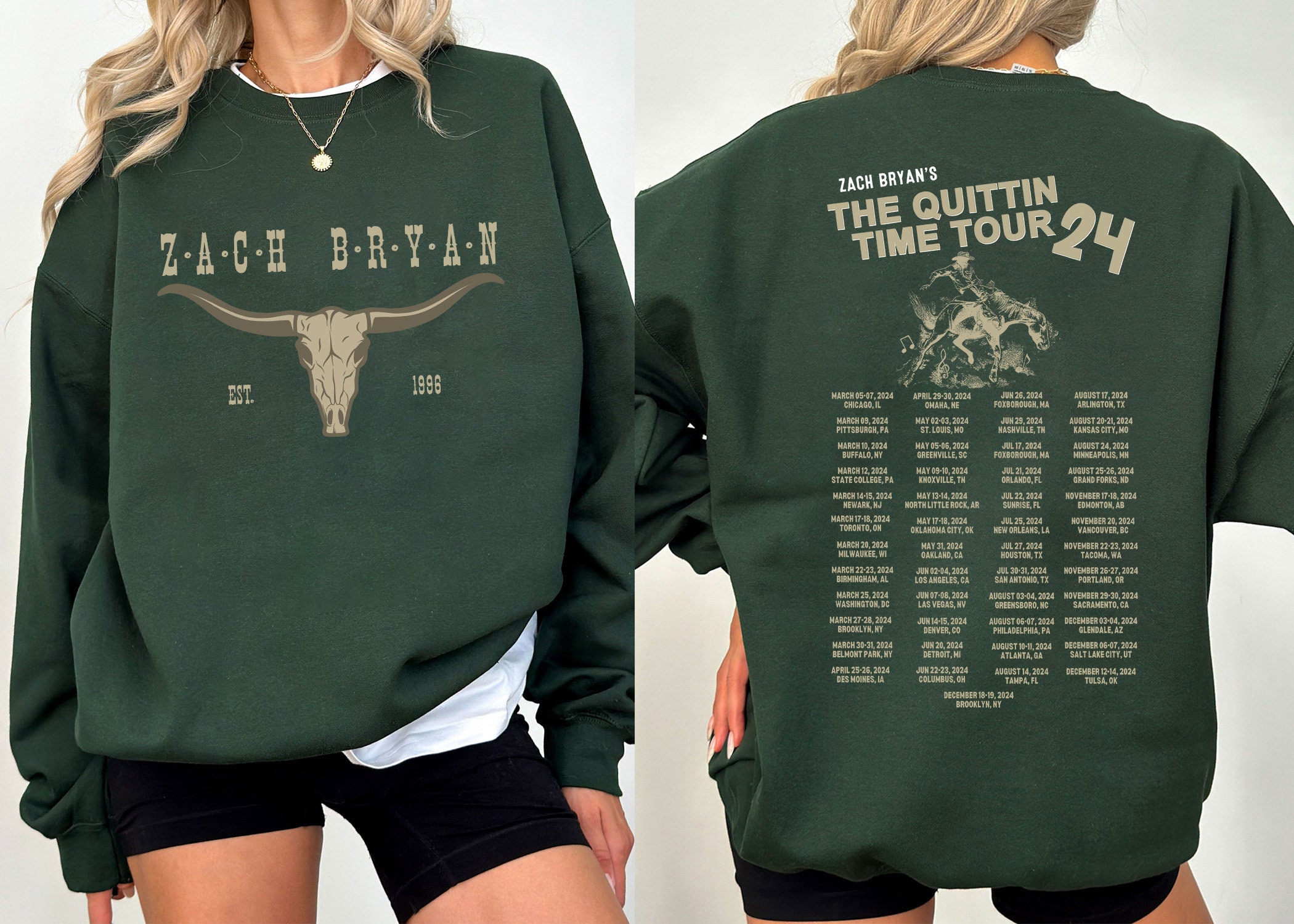 Vintage Zach Bryan The Quittin Time Tour 2024 Sweatshirt