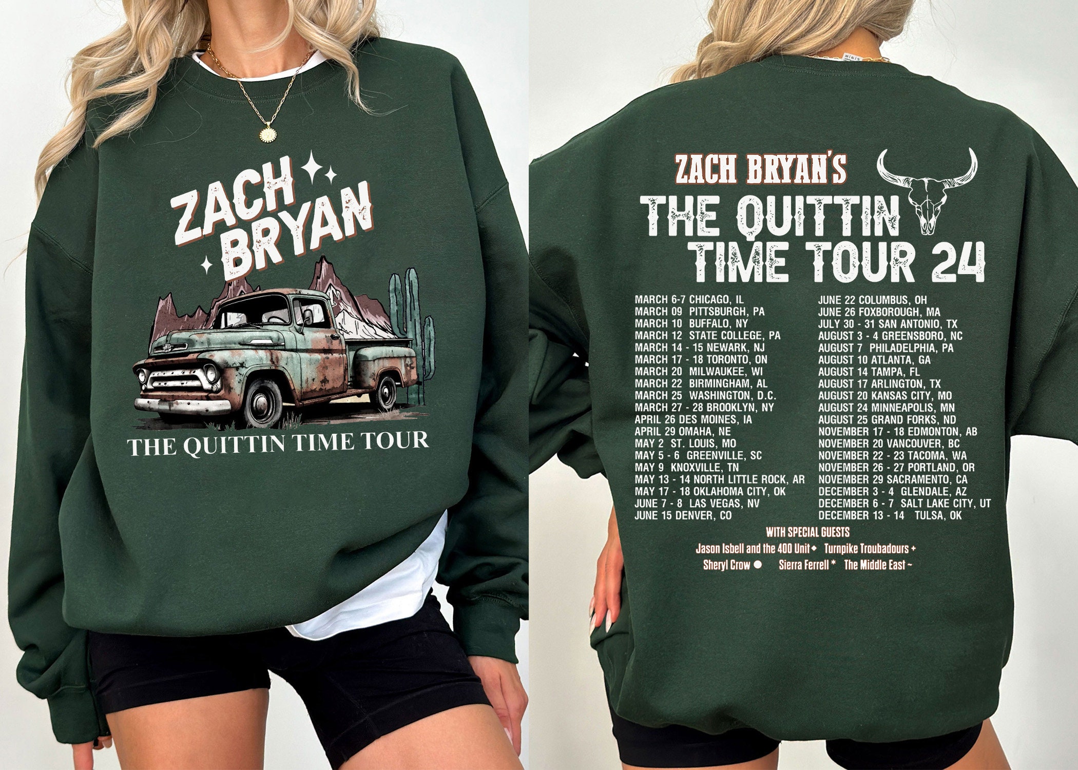 Vintage Zach Bryan Tour 2024 Shirt, The Quittin Time Tour 2024 Sweatshirt