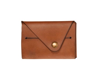 Cartera y estuche de tarjeta de cuero minimalista, billetera sin puntadas, billetera de cuero genuino, billetera hecha a mano, regalo personalizado, mejor regalo