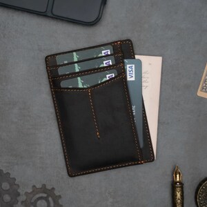 | de portefeuille de cartes | en cuir de kangourou fait à la main Personnalisation gratuite