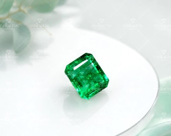 7.50Ct Natural Colombian Emerald, Vivid Green Emerald Cut Gemstone, Certified Loose Gemstone, Luxury Custom Fine Jewelry & Ring Stone