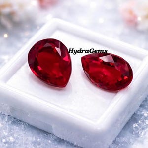 Rare Matched Burmese Blood Red Ruby For July Birthstone Pear Shape Pair 8–10 Ct Natural Red Loose Gemstones For Earrings Valentine Gift