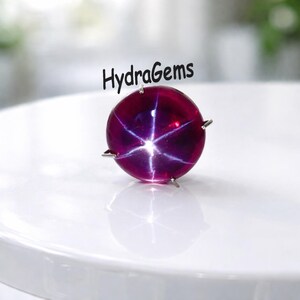 Natural Star Ruby 6.50 Carat Round Cabochon 6-Ray Asterism Deep Red Loose Gemstone Mozambique Certified July Birthstone Summer Sale Gift