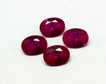 AAA Quality Burmese Ruby Lot – 4 Pcs Faceted Oval Natural Red Ruby Gemstones | Certified Loose Rubies for Fine Jewelry & Investment