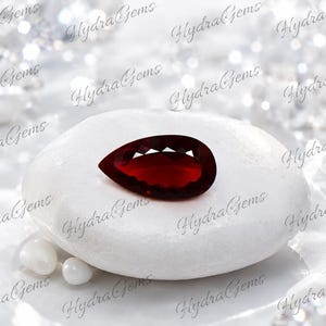 Rubí rojo sangre birmano natural de 25 quilates, gema suelta certificada, talla pera, 27x14x7 mm, anillo de compromiso, piedra natal de julio, rubí, joyería fina.