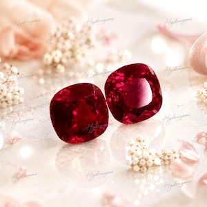 16 Ct Ca. Natürliche rote Rubin Matched Paar Kissen geschnitten Lose Edelsteine Mosambik Vivid Red Juli Birthstone Sommer Kollektion Schmuck Edelstein