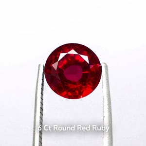 Rubis birman 6 carats de taille ronde, pierres précieuses en vrac rouges de qualité supérieure, rubis naturel de qualité supérieure, exclusivité de Noël et du nouvel an - Stock limité