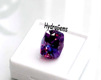 Natural Russian Color Change Alexandrite 10 Ct Fancy Cut Loose Gemstone Rare Blue-Purple/Red Certified Alexandrite for Rings Summer Gift