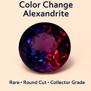 Ca. 24,00 ct. Kleurveranderende Russische alexandriet, rondgeslepen, briljant geslepen, natuurlijke, zeldzame edelsteen, premium losse steen voor sieraden, luxe zomercadeau