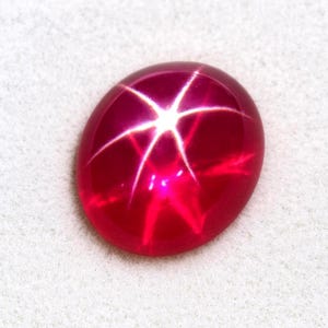 Rare 6-Ray Asterism 10 Ct Deep Red Natural Burmese Star Ruby Cabochon Egg Shape Certified Loose Gemstone Myanmar Summer Discount Gift Deal