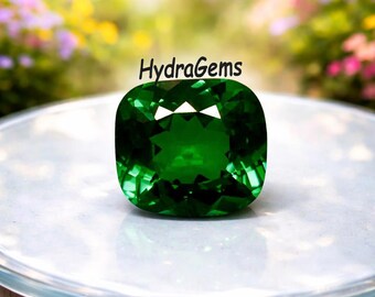 Natural Emerald Cushion Cut 8.00 Ct Deep Vivid Green Loose Gemstone Unheated Untreated Colombian Origin AAA Investment Grade