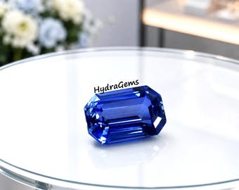 17.65 Ct Apx. Natural Ceylon Blue Sapphire Emerald Cut Certified Loose Gemstone Sri Lanka September Birthstone Summer Holiday Gift for Her