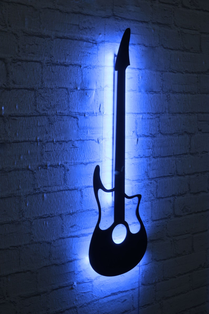 Guitar Led Sign Led Sign Decor Handmade Led Wall Sign Etsy
